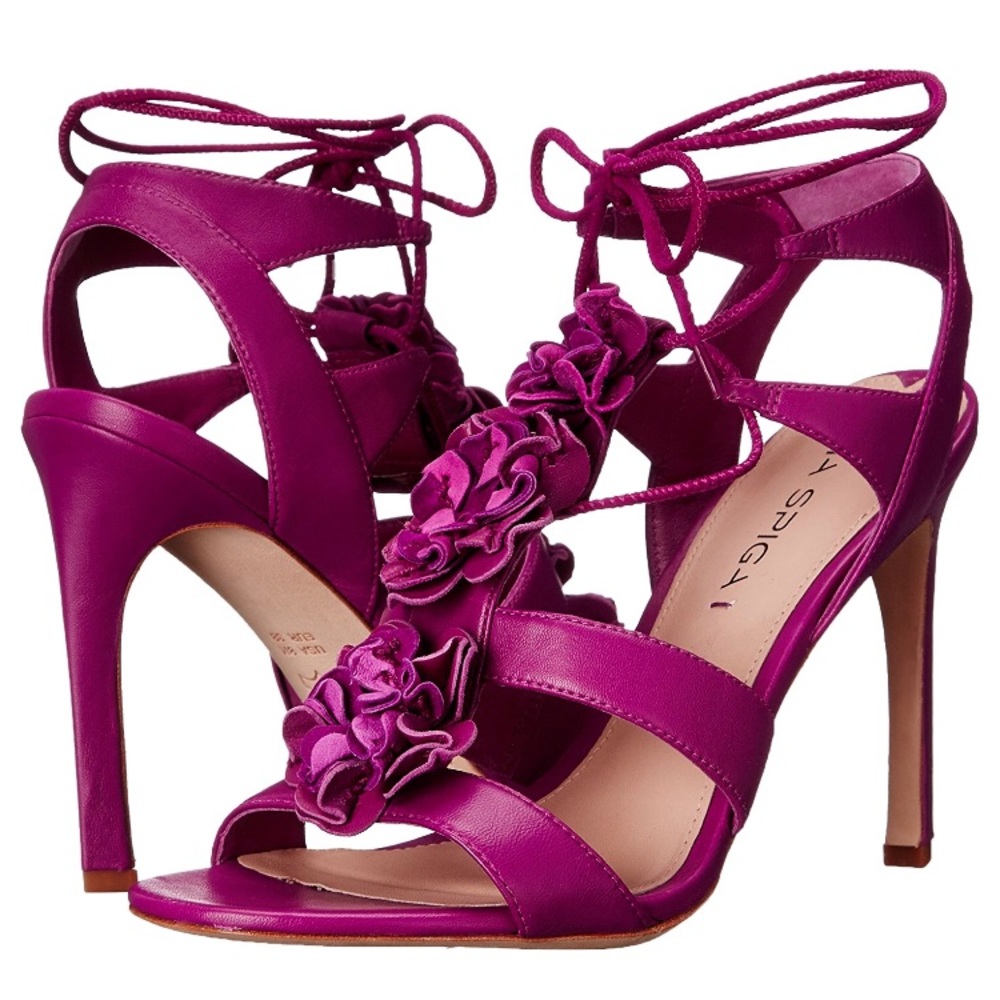 Via Spiga DeeDee Fuschia Rosette Heels. Size 6.